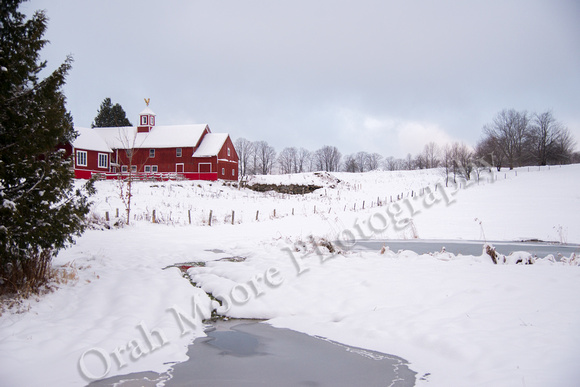Greensboro Barn Across a Field of Ice
