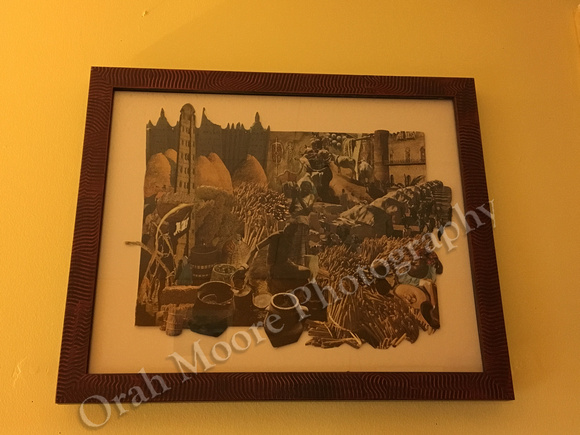 Collage, pre 1990, custom framed (African theme) $195.00