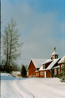 red barn with eagle